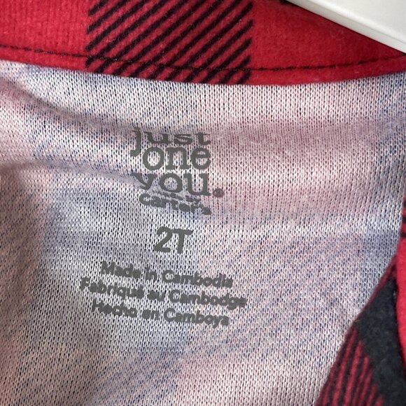 Just One You Boy's 2T By Carter’s Red Black 2-Piece Plaid Christmas Pajamas - Picture 6 of 9